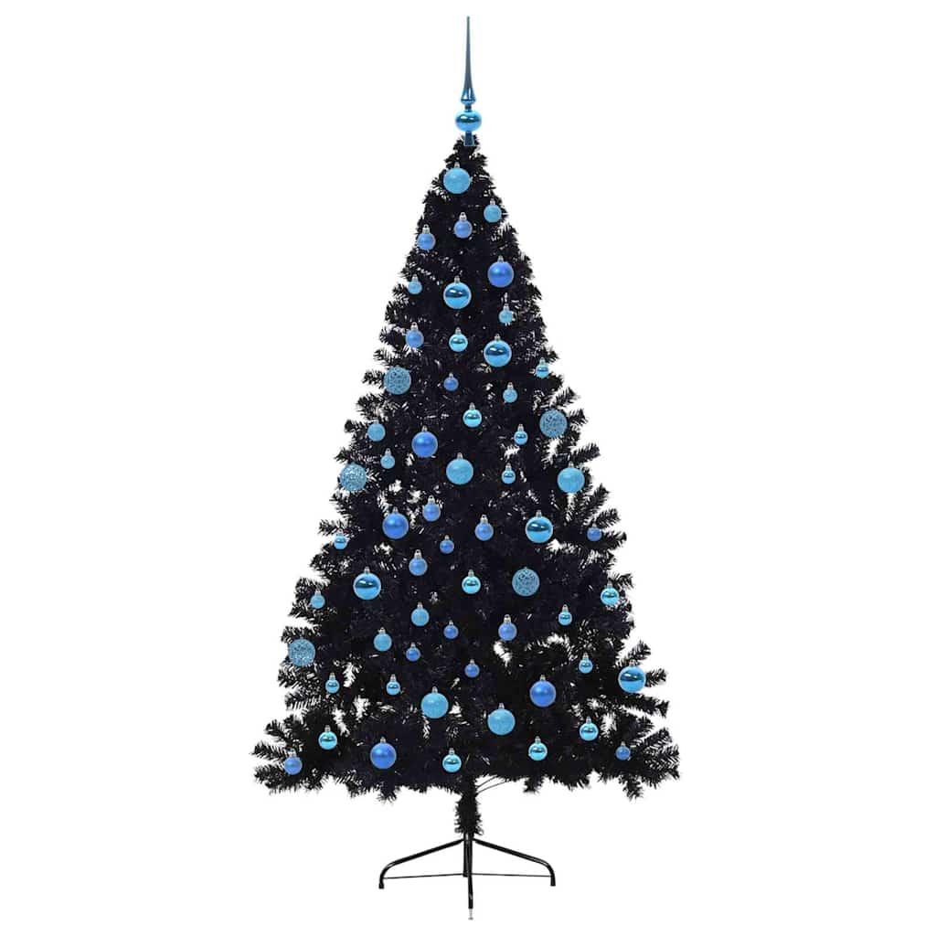 Sapin de Noël artificiel pré-éclairé Noir 180 cm PVC - XIOS