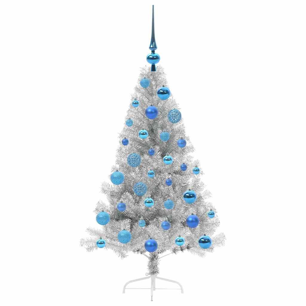 Sapin de Noël artificiel pré-éclairé Argent 120 cm PET - XIOS