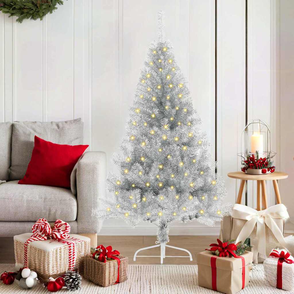 Sapin de Noël artificiel pré-éclairé Argent 150 cm PET - XIOS