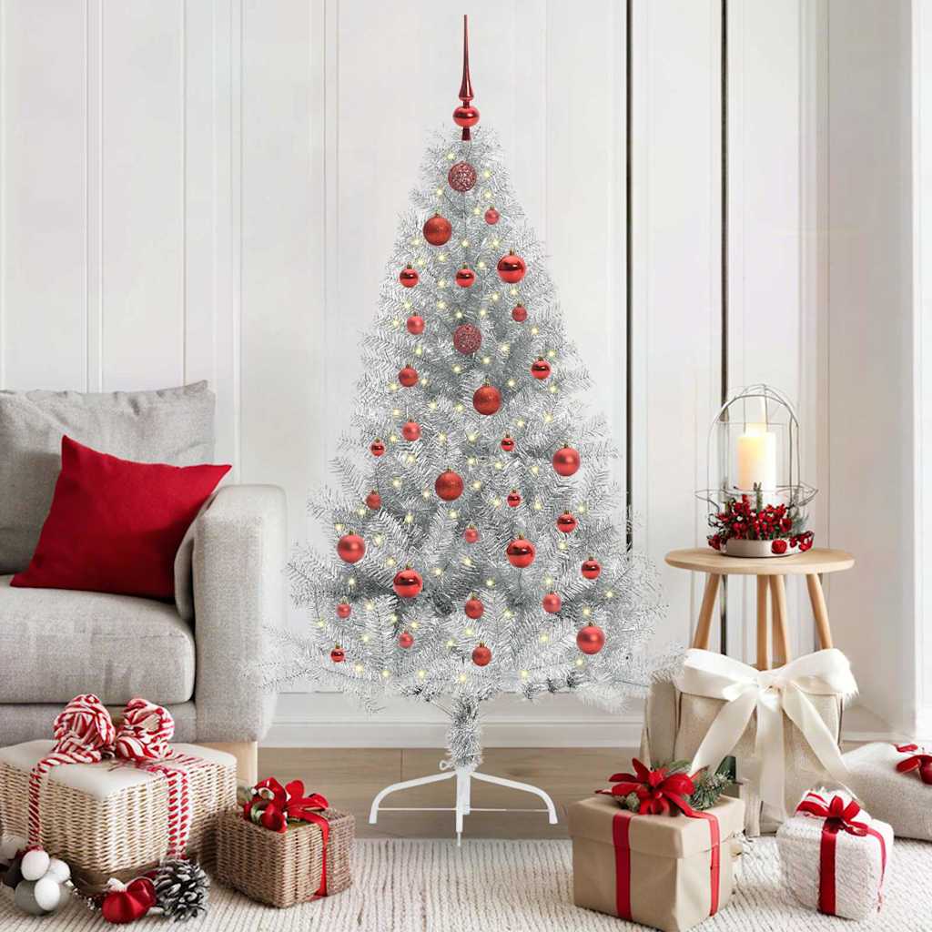 Sapin de Noël artificiel pré-éclairé Argent 150 cm PET - XIOS