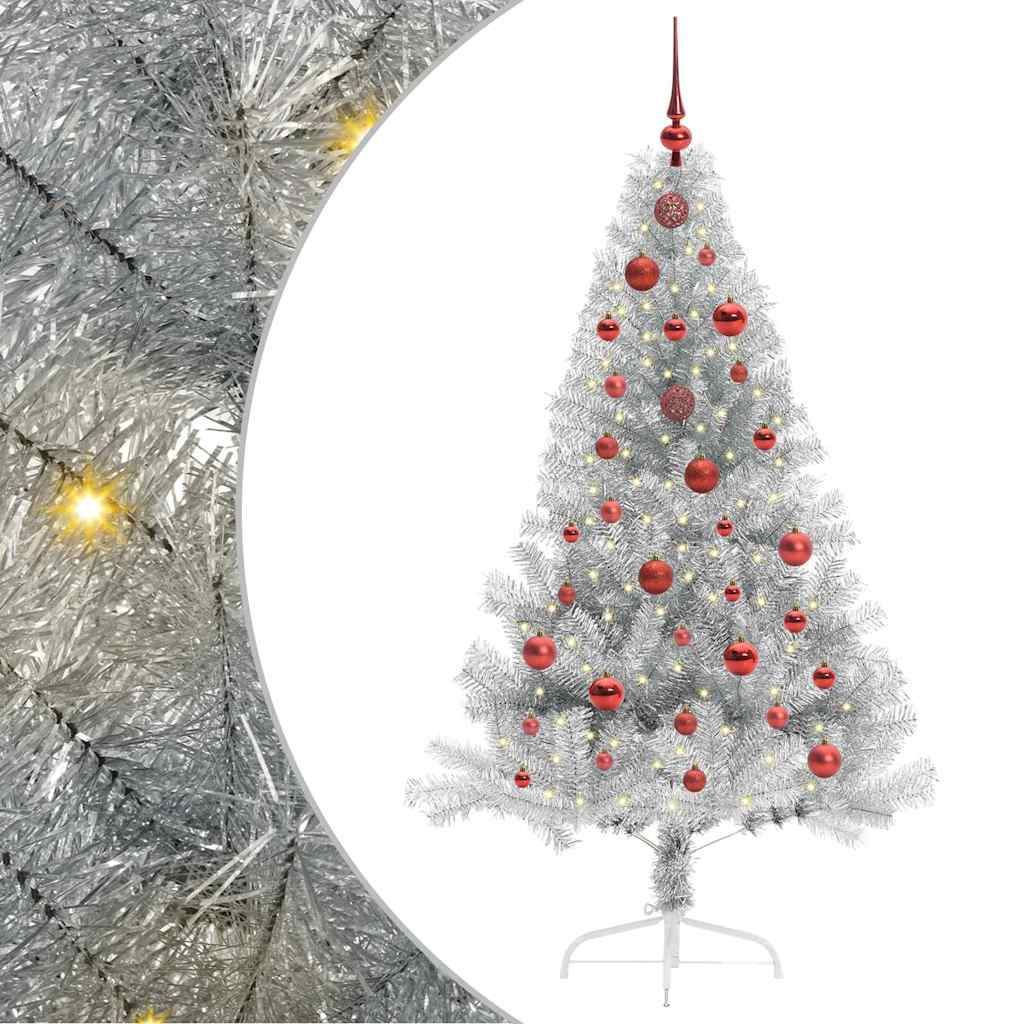 Sapin de Noël artificiel pré-éclairé Argent 150 cm PET - XIOS