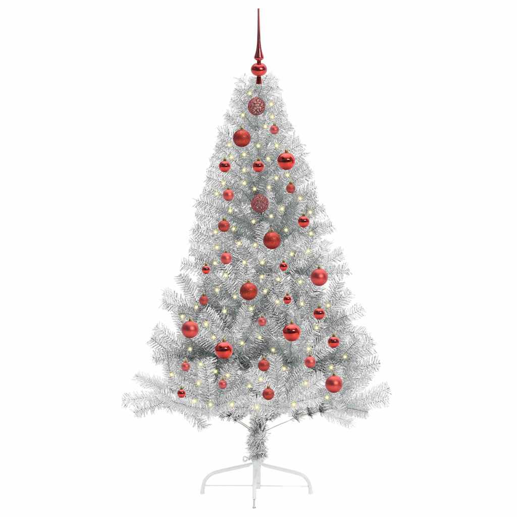 Sapin de Noël artificiel pré-éclairé Argent 150 cm PET - XIOS