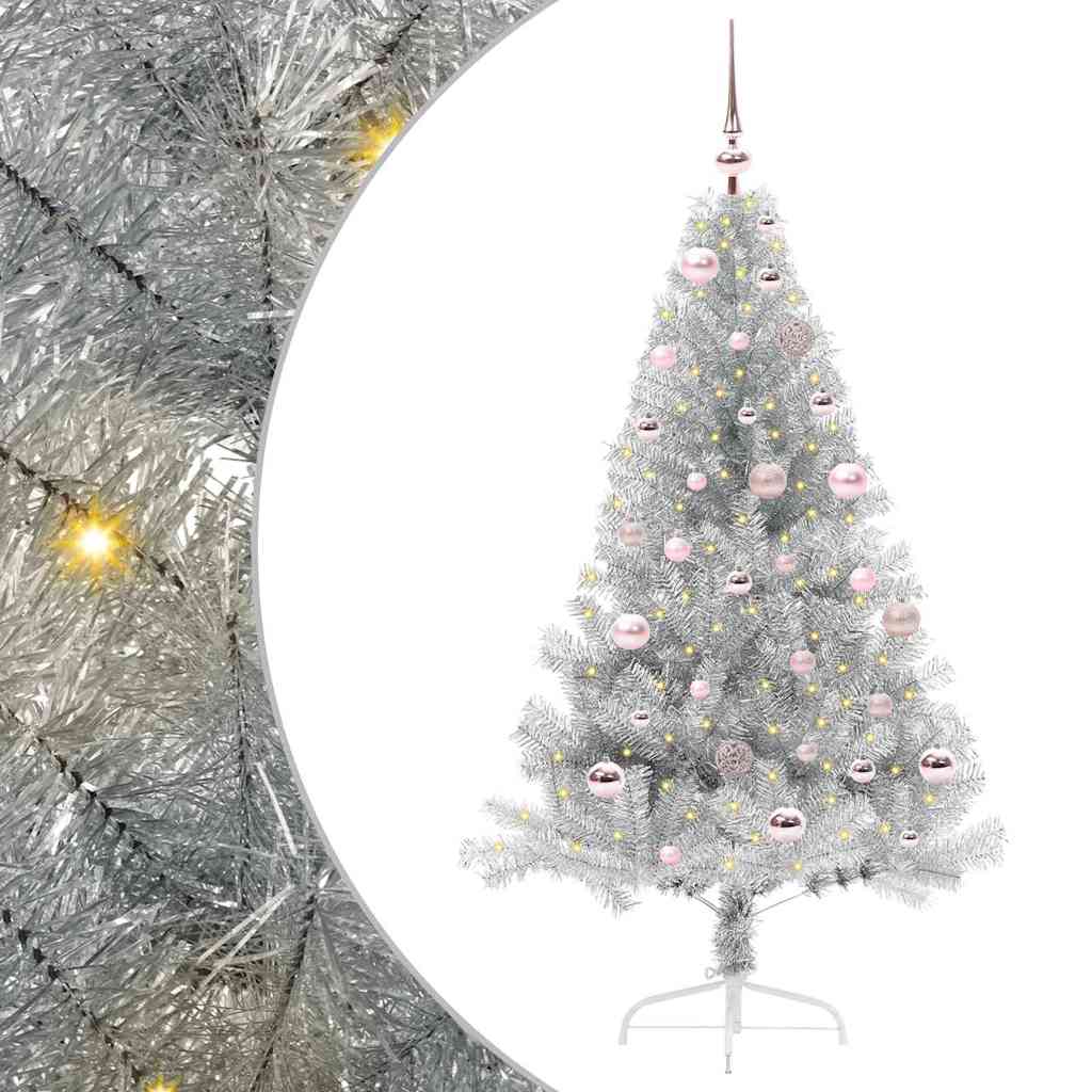 Sapin de Noël artificiel pré-éclairé Argent 150 cm PET - XIOS