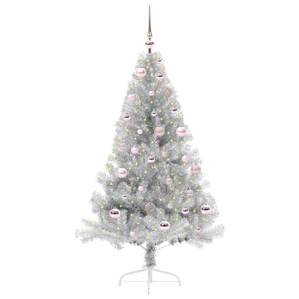 Sapin de Noël artificiel pré-éclairé Argent 150 cm PET - XIOS