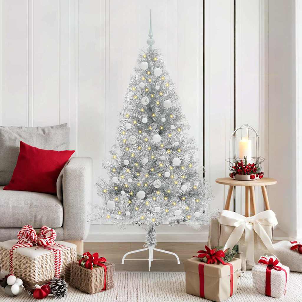 Sapin de Noël artificiel pré-éclairé Argent 150 cm PET - XIOS