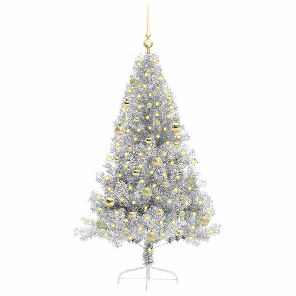 Sapin de Noël artificiel pré-éclairé Argent 150 cm PET - XIOS