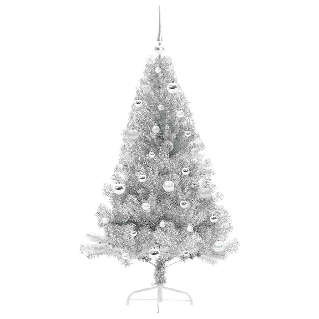 Sapin de Noël artificiel pré-éclairé Argent 150 cm PET - XIOS