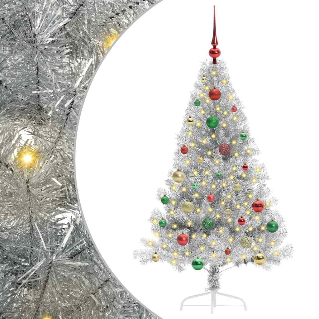 Sapin de Noël artificiel pré-éclairé Argent 150 cm PET - XIOS