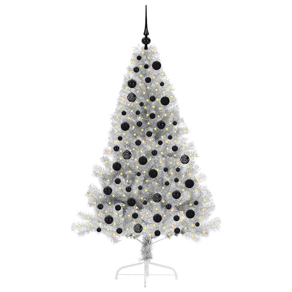 Sapin de Noël artificiel pré-éclairé Argent 180 cm PET - XIOS