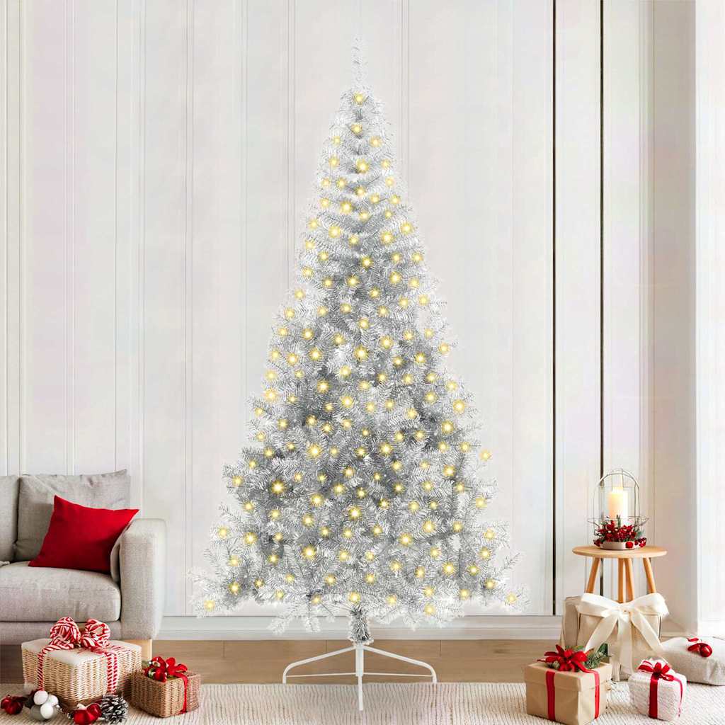 Sapin de Noël artificiel pré-éclairé Argent 240 cm PET - XIOS