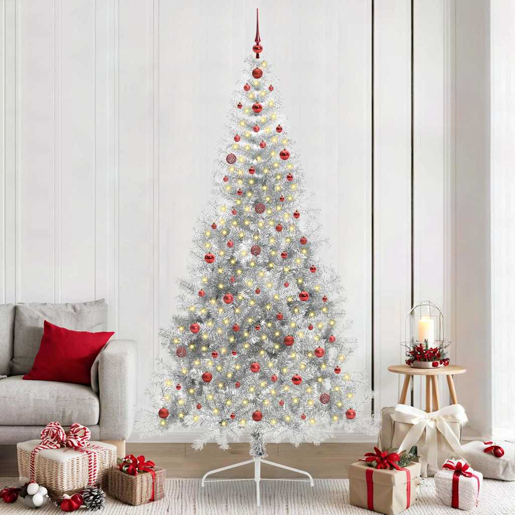 Sapin de Noël artificiel pré-éclairé Argent 240 cm PET - XIOS