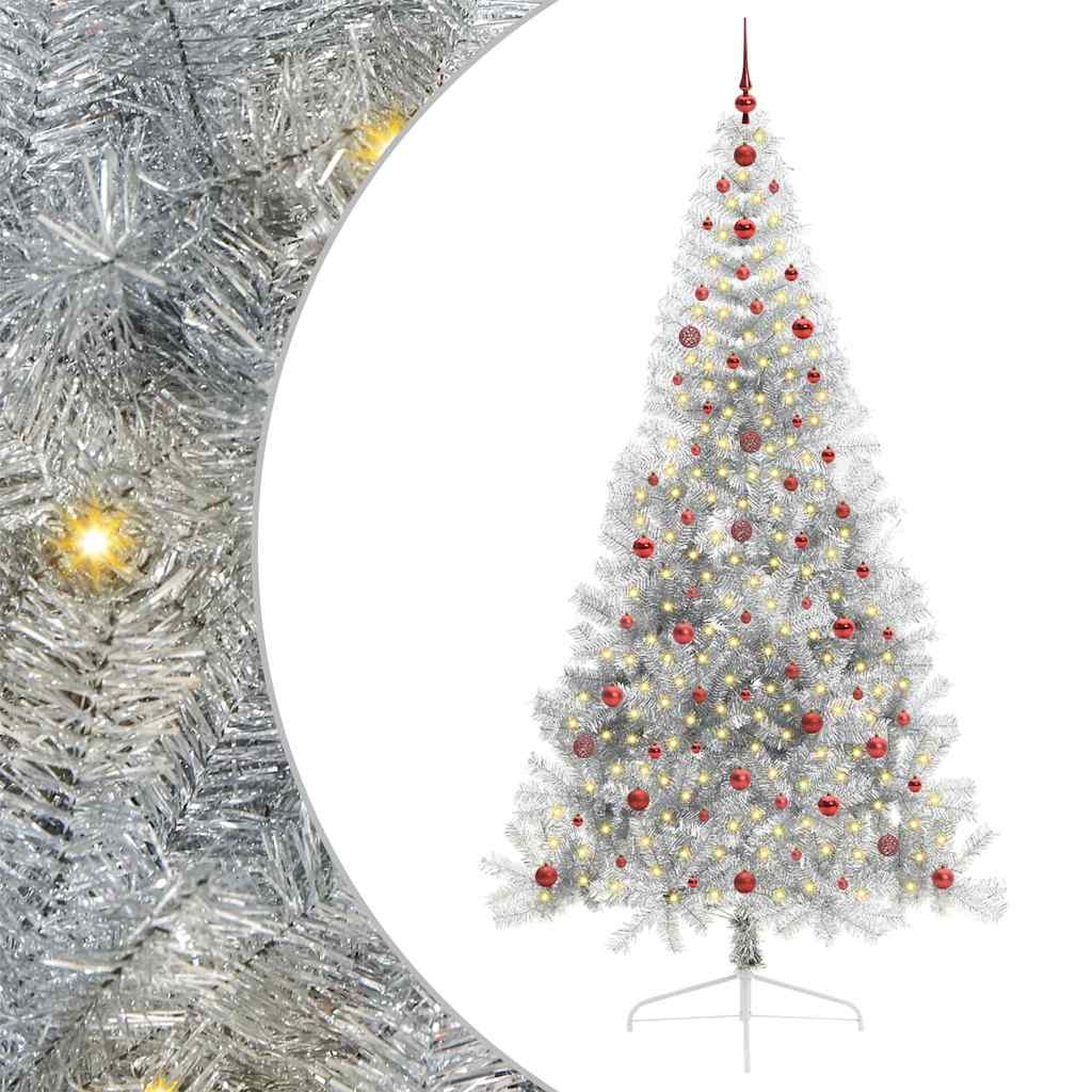 Sapin de Noël artificiel pré-éclairé Argent 240 cm PET - XIOS