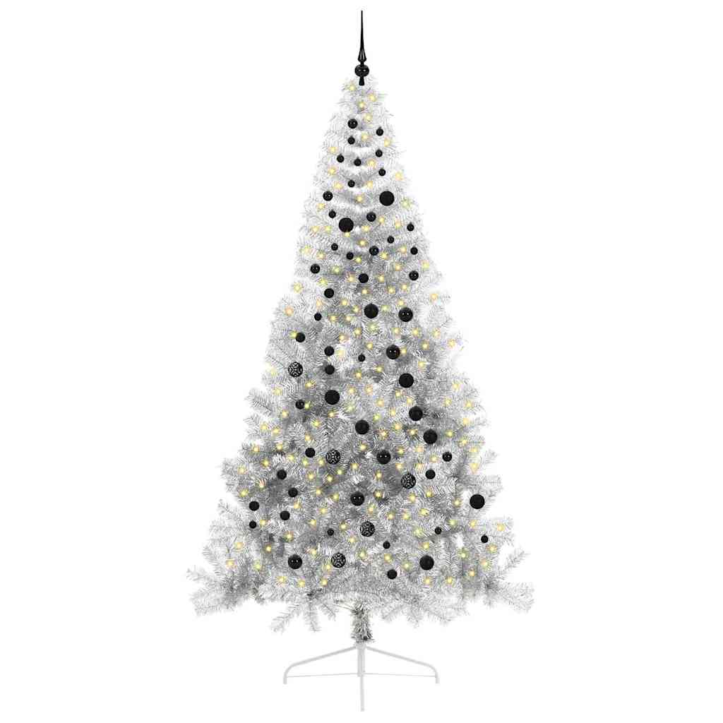 Sapin de Noël artificiel pré-éclairé Argent 240 cm PET - XIOS
