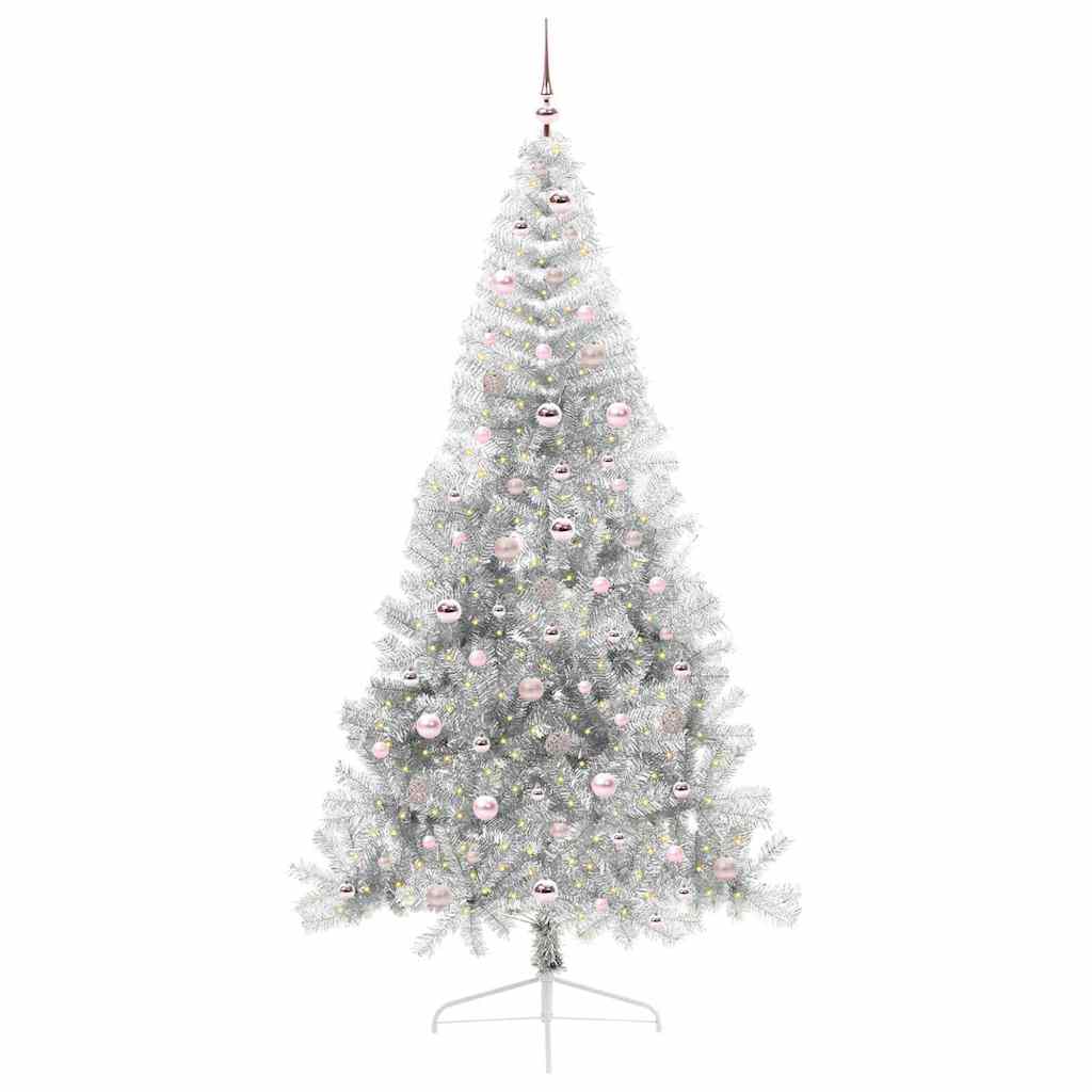 Sapin de Noël artificiel pré-éclairé Argent 240 cm PET - XIOS