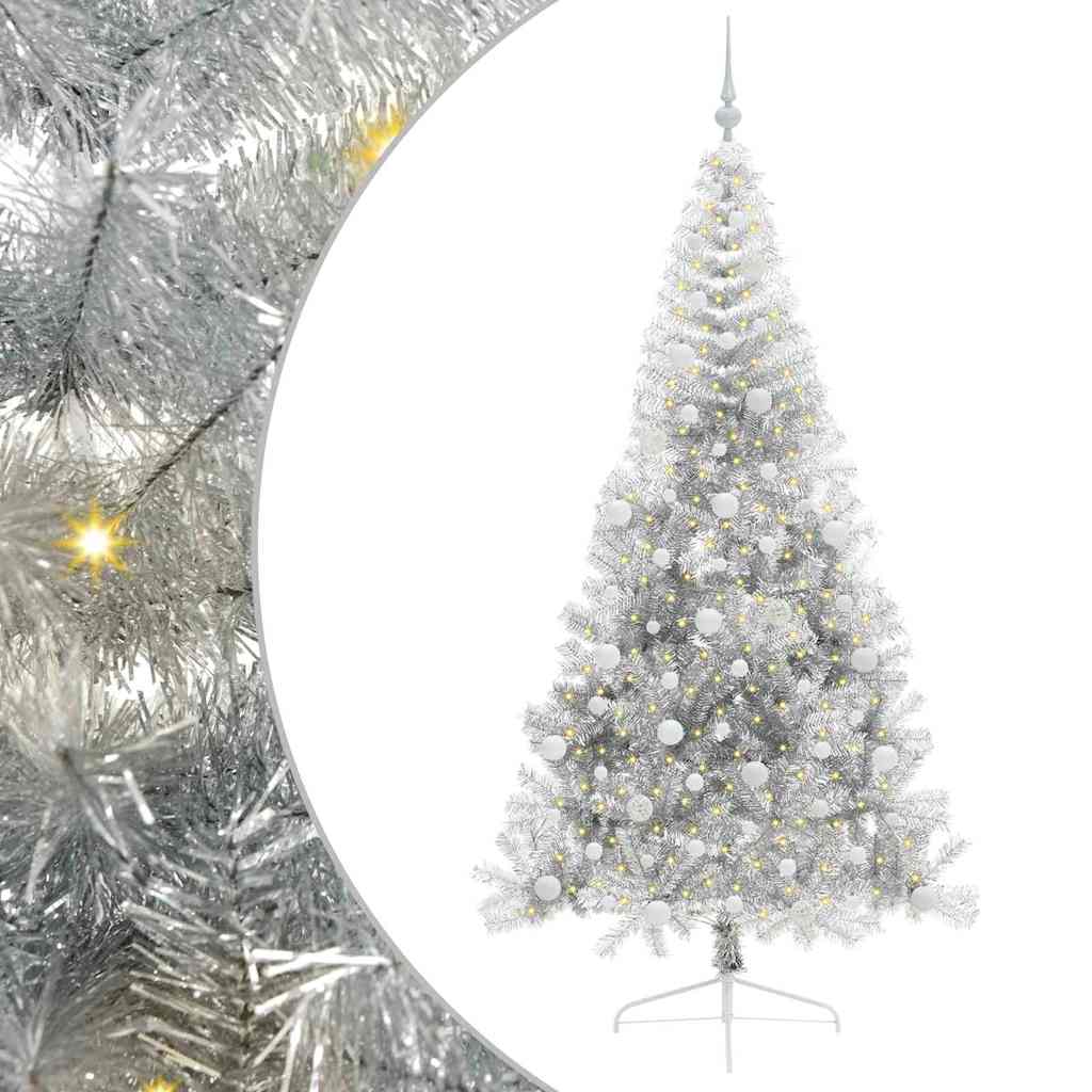 Sapin de Noël artificiel pré-éclairé Argent 240 cm PET - XIOS