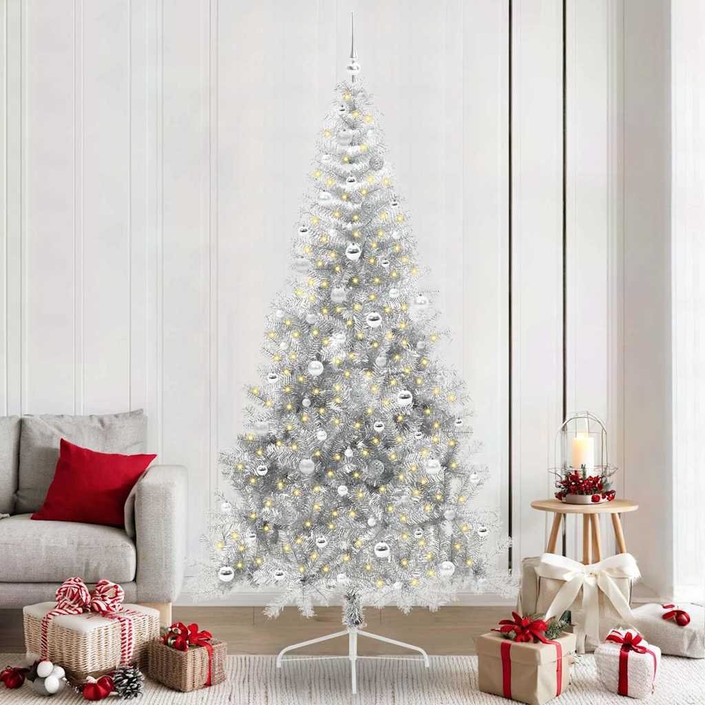 Sapin de Noël artificiel pré-éclairé Argent 240 cm PET - XIOS