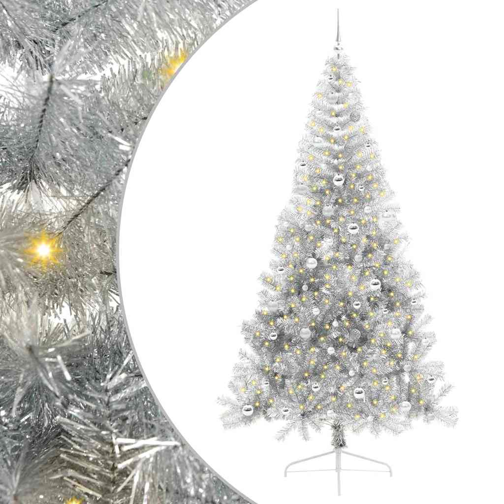 Sapin de Noël artificiel pré-éclairé Argent 240 cm PET - XIOS