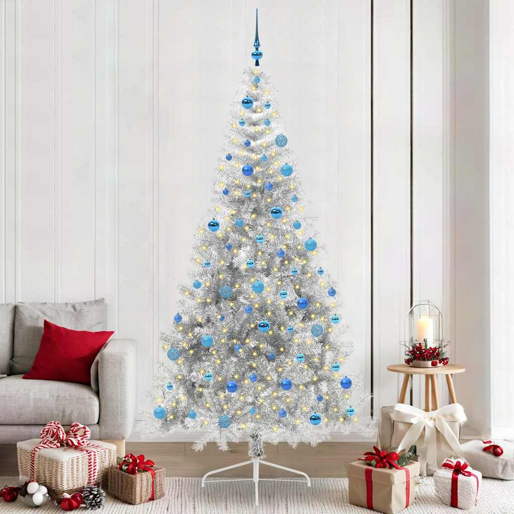 Sapin de Noël artificiel pré-éclairé Argent 240 cm PET - XIOS