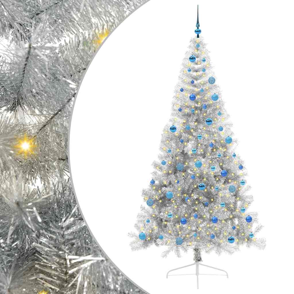 Sapin de Noël artificiel pré-éclairé Argent 240 cm PET - XIOS