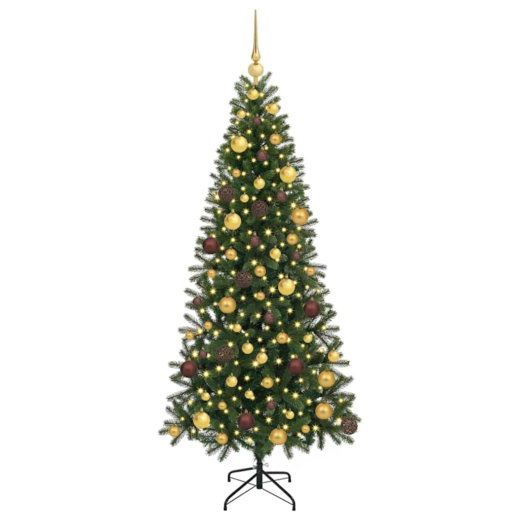 Sapin de Noël artificiel avec 300 LED Vert 180 cm PE et PVC
