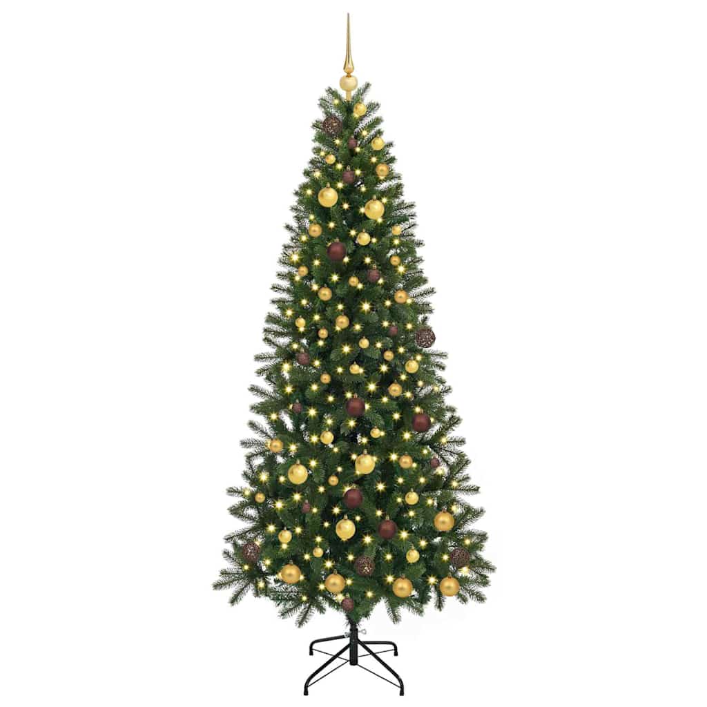Sapin de Noël artificiel avec 300 LED Vert 210 cm PE et PVC