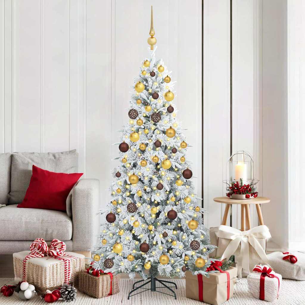 Sapin de Noël Artificiel à Branches Articulées Blanc 180 cm