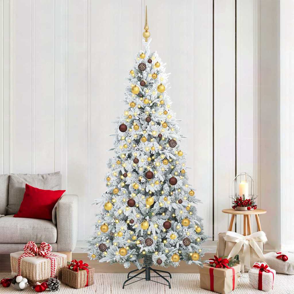 Sapin de Noël Artificiel à Branches Articulées Blanc 210 cm