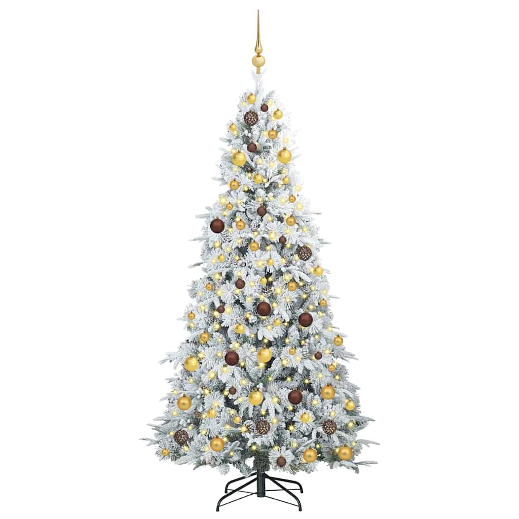 Sapin de Noël Artificiel à Branches Articulées Blanc 210 cm