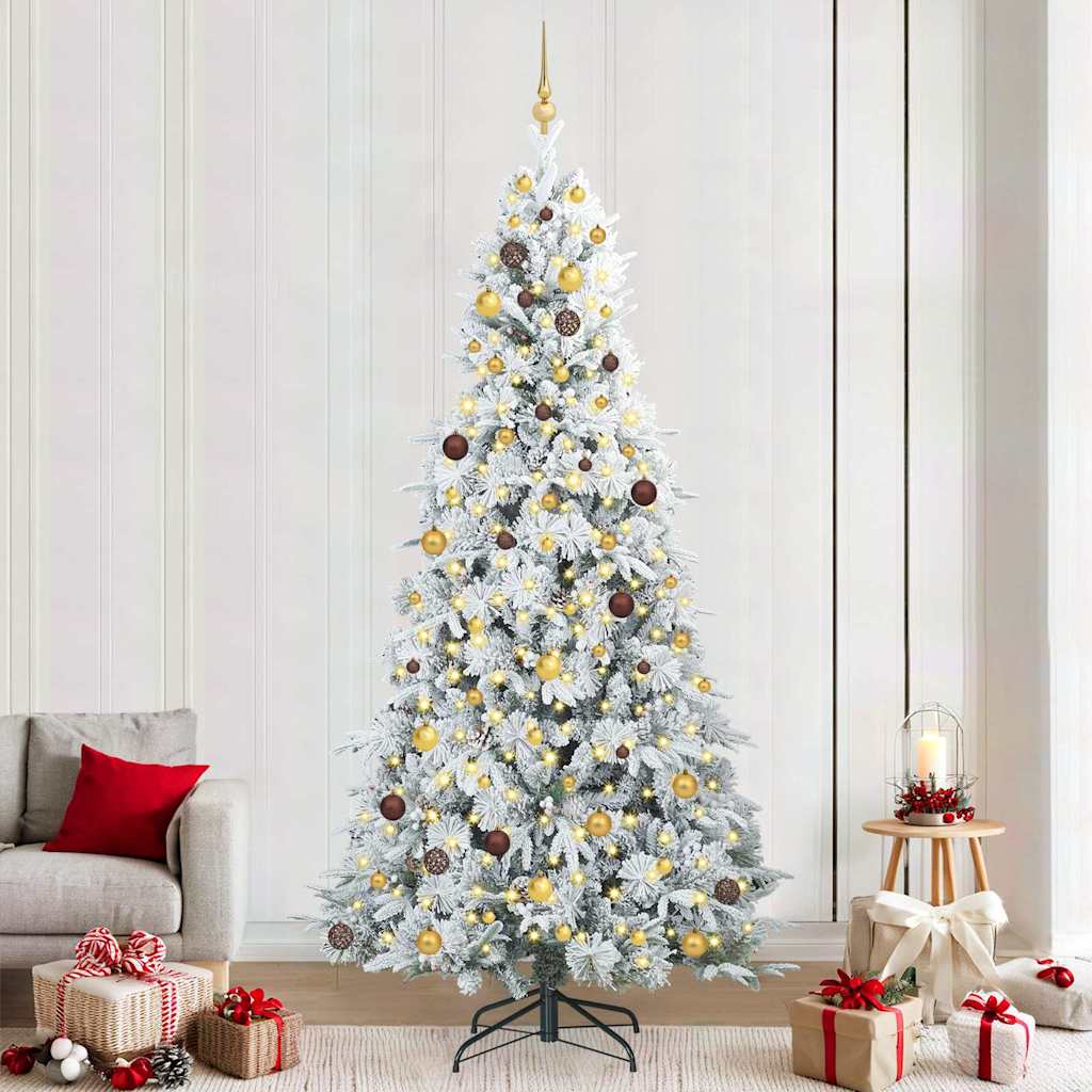 Sapin de Noël Artificiel à Branches Articulées Blanc 240 cm
