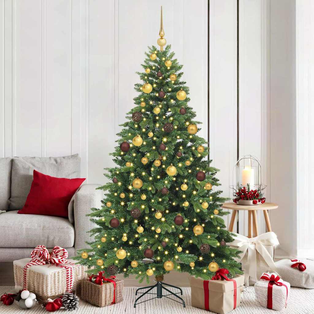 Sapin de Noël artificiel avec 300 LED Vert 180 cm PE et PVC