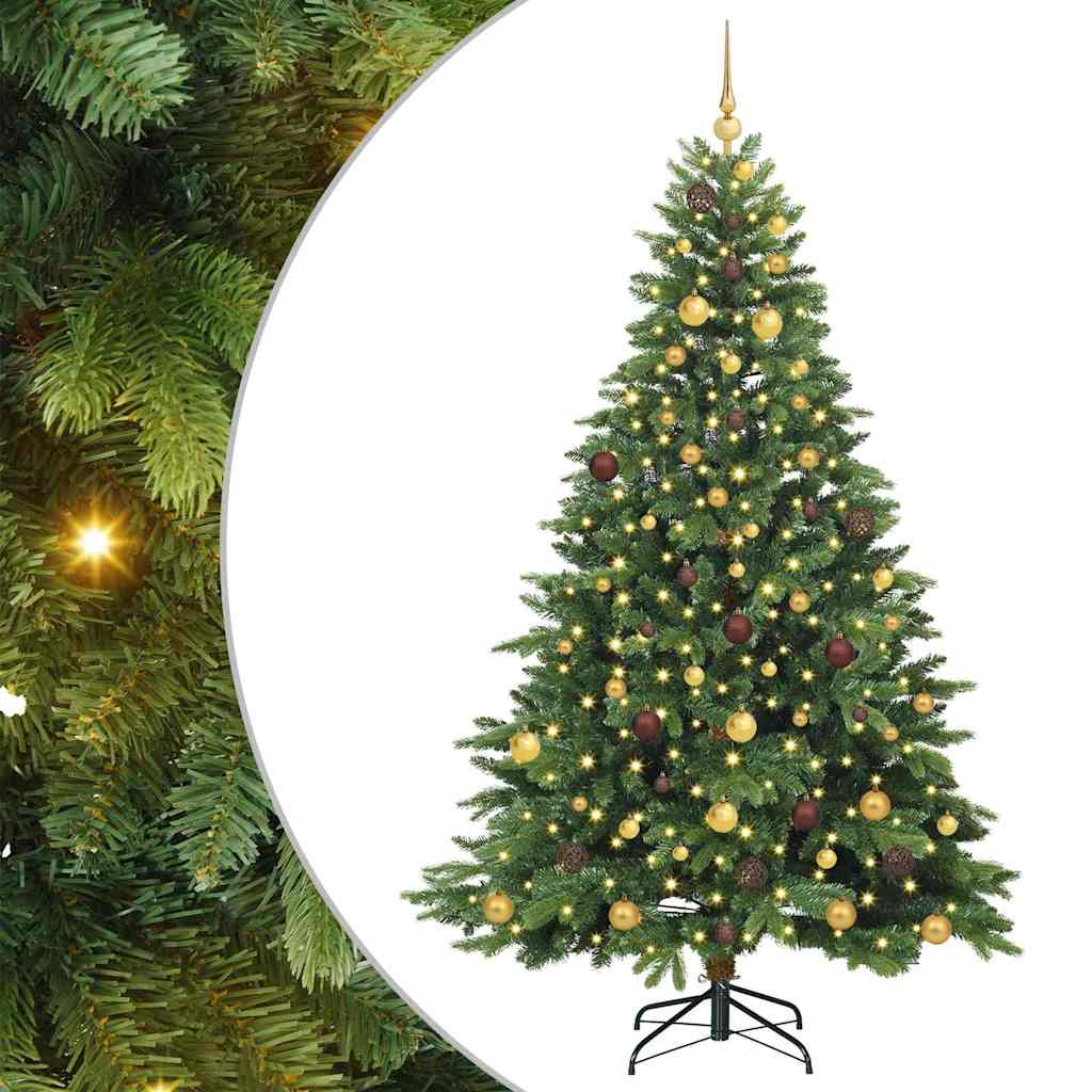 Sapin de Noël artificiel avec 300 LED Vert 210 cm PE et PVC