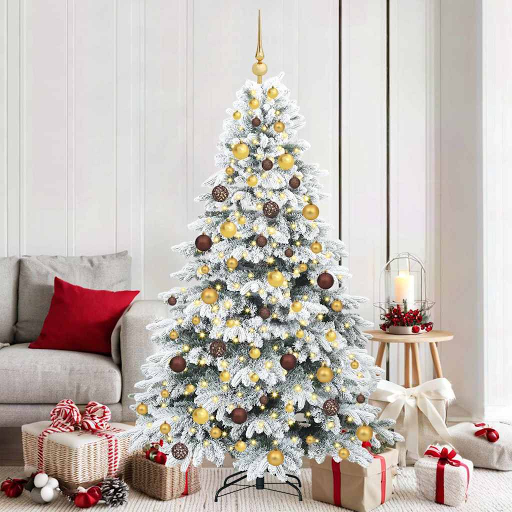 Sapin de Noël artificiel avec 300 LED Blanc 180 cm PE et PVC