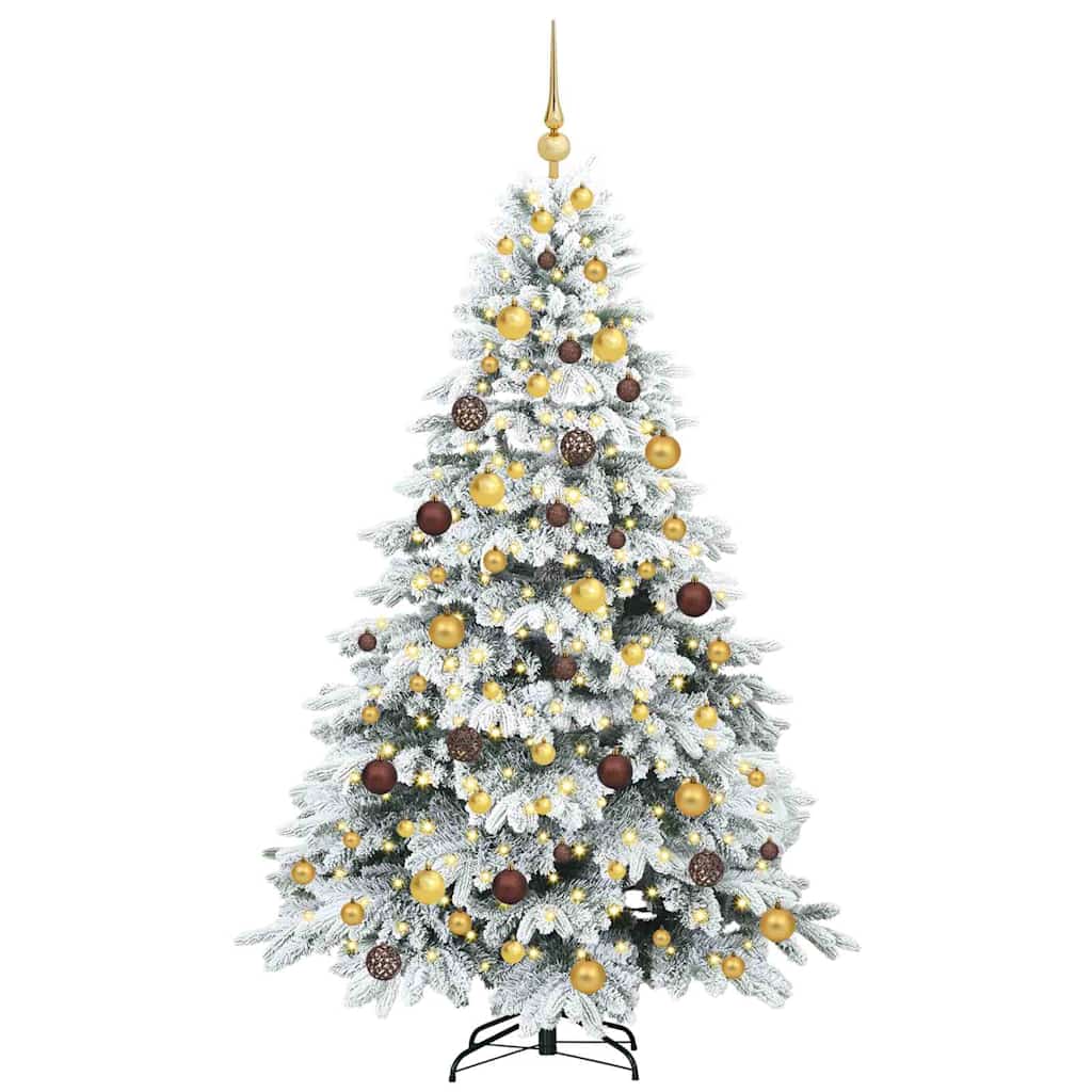 Sapin de Noël artificiel avec 300 LED Blanc 180 cm PE et PVC