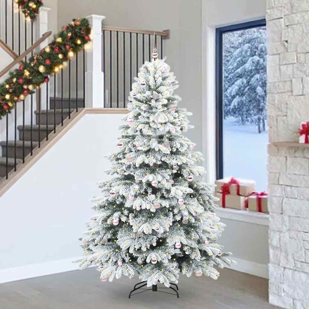 Sapin de Noël artificiel avec 300 LED Blanc 240 cm PE et PVC
