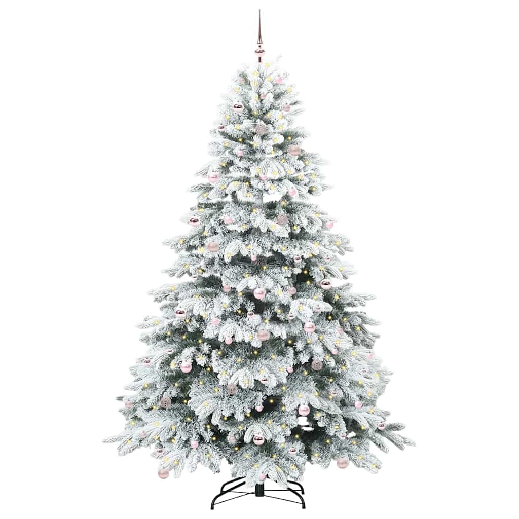 Sapin de Noël artificiel avec 300 LED Blanc 240 cm PE et PVC