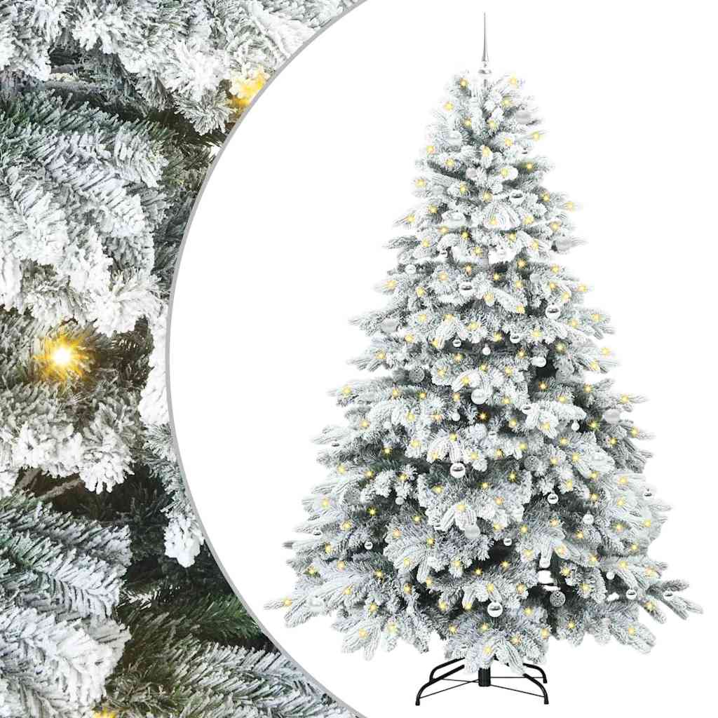 Sapin de Noël artificiel avec 300 LED Blanc 240 cm PE et PVC