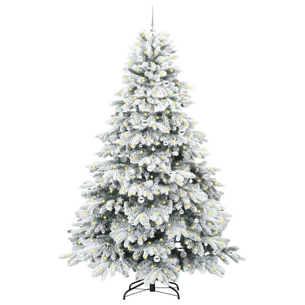 Sapin de Noël artificiel avec 300 LED Blanc 240 cm PE et PVC