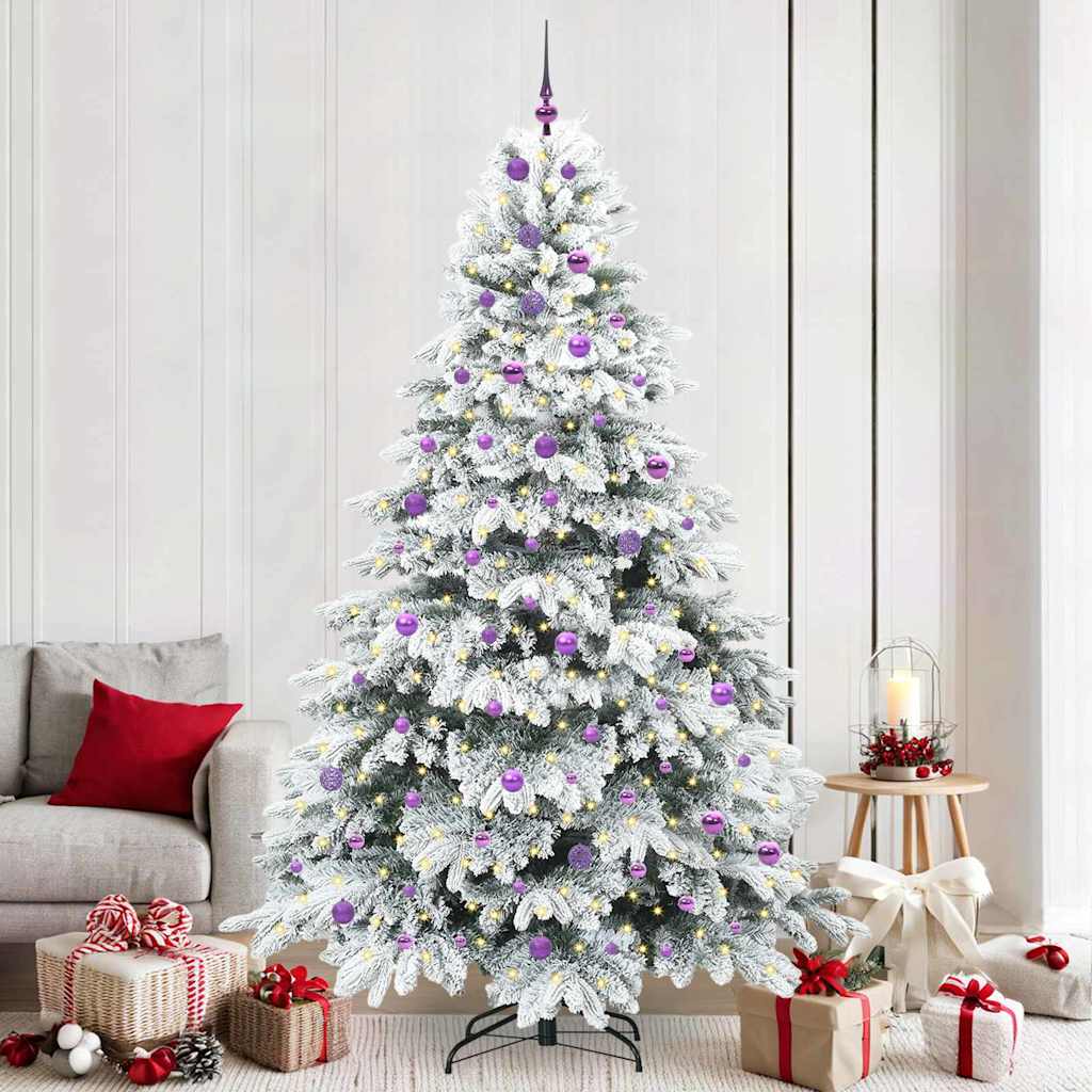 Sapin de Noël artificiel avec 300 LED Blanc 240 cm PE et PVC