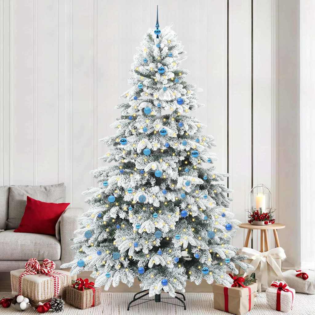 Sapin de Noël artificiel avec 300 LED Blanc 240 cm PE et PVC