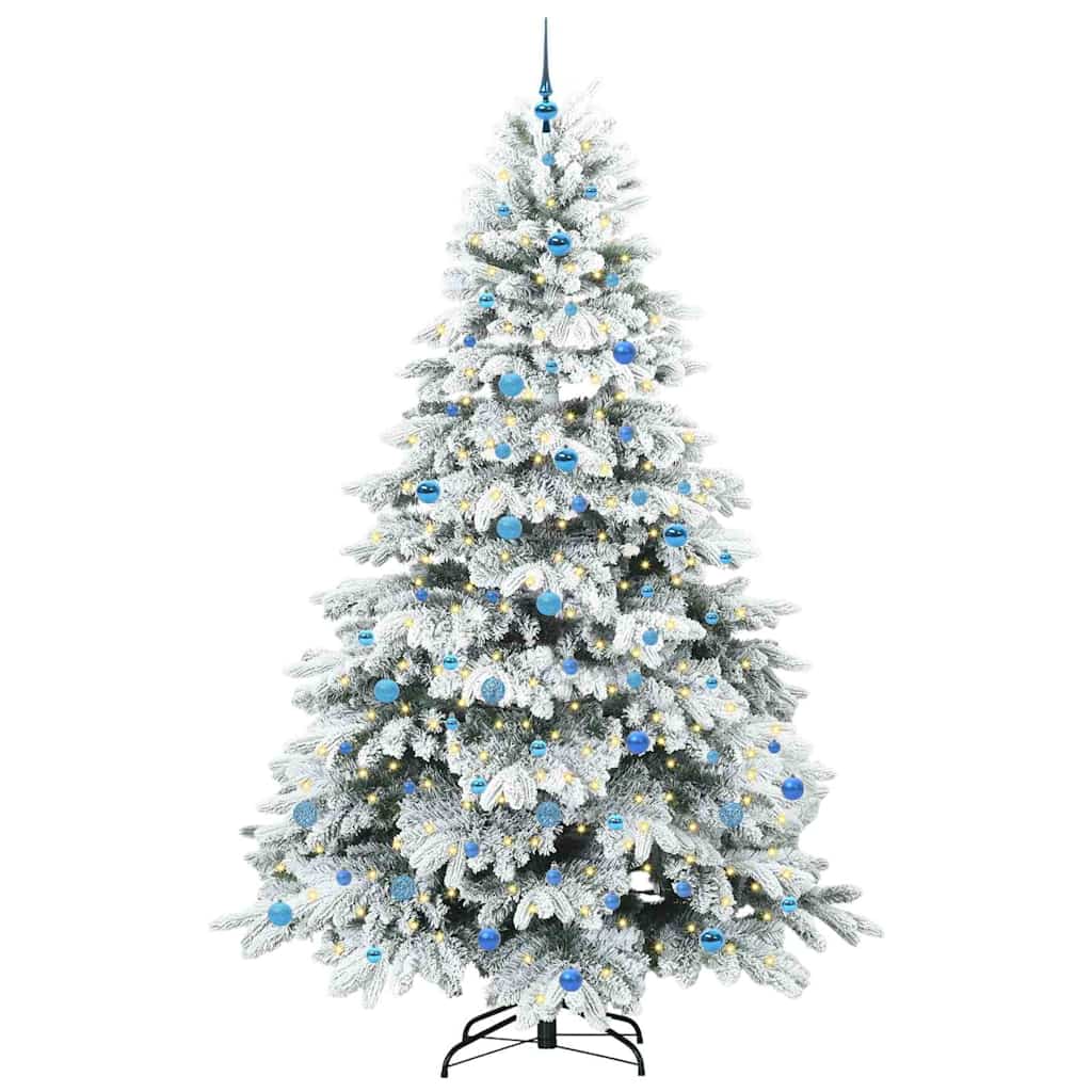 Sapin de Noël artificiel avec 300 LED Blanc 240 cm PE et PVC