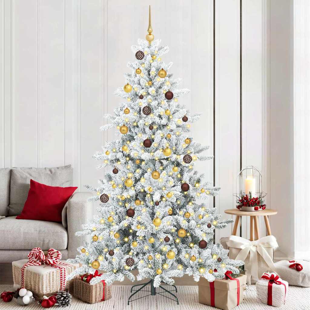 Sapin de Noël Artificiel à Branches Articulées Blanc 210 cm
