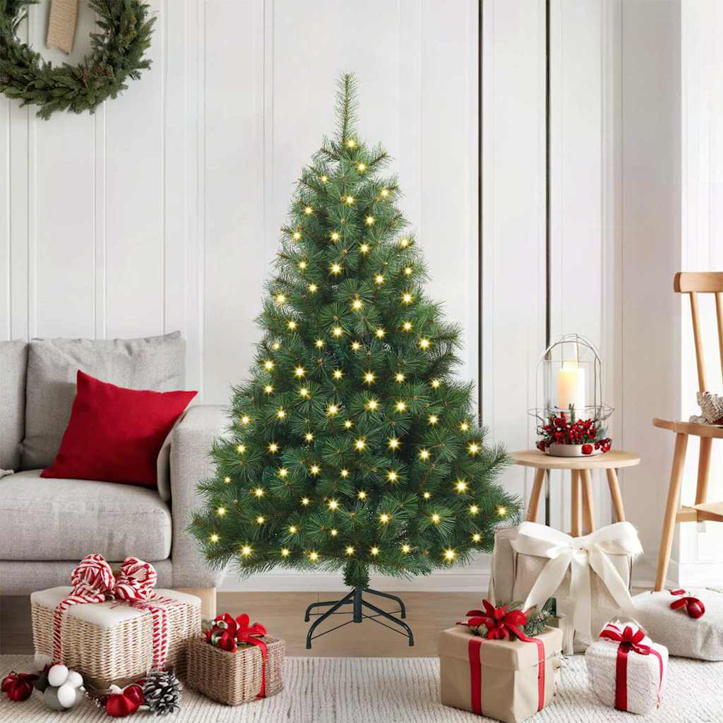 Sapin de Noël artificiel avec 150 LED Vert 120 cm PE et PVC - XIOS