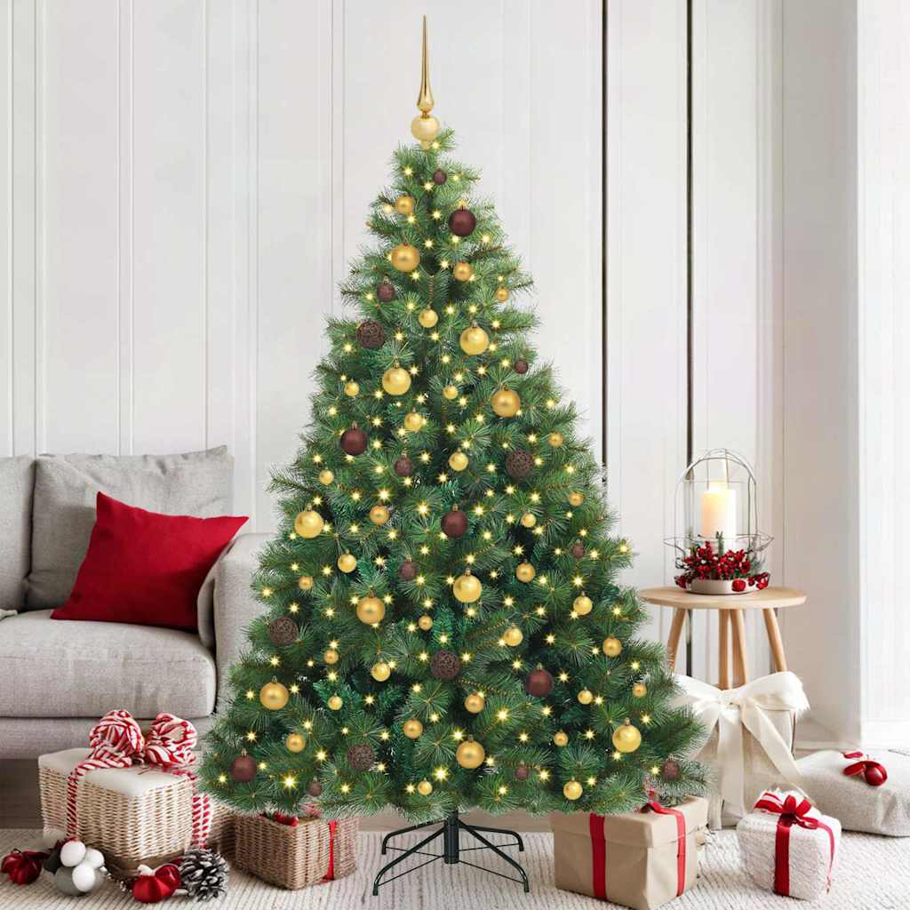 Sapin de Noël artificiel avec 300 LED Vert 180 cm PE et PVC