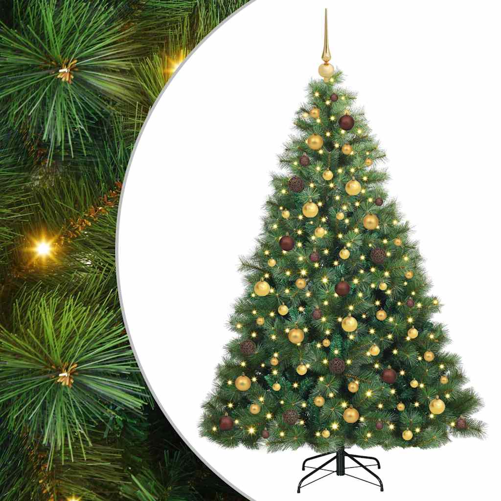 Sapin de Noël artificiel avec 300 LED Vert 180 cm PE et PVC