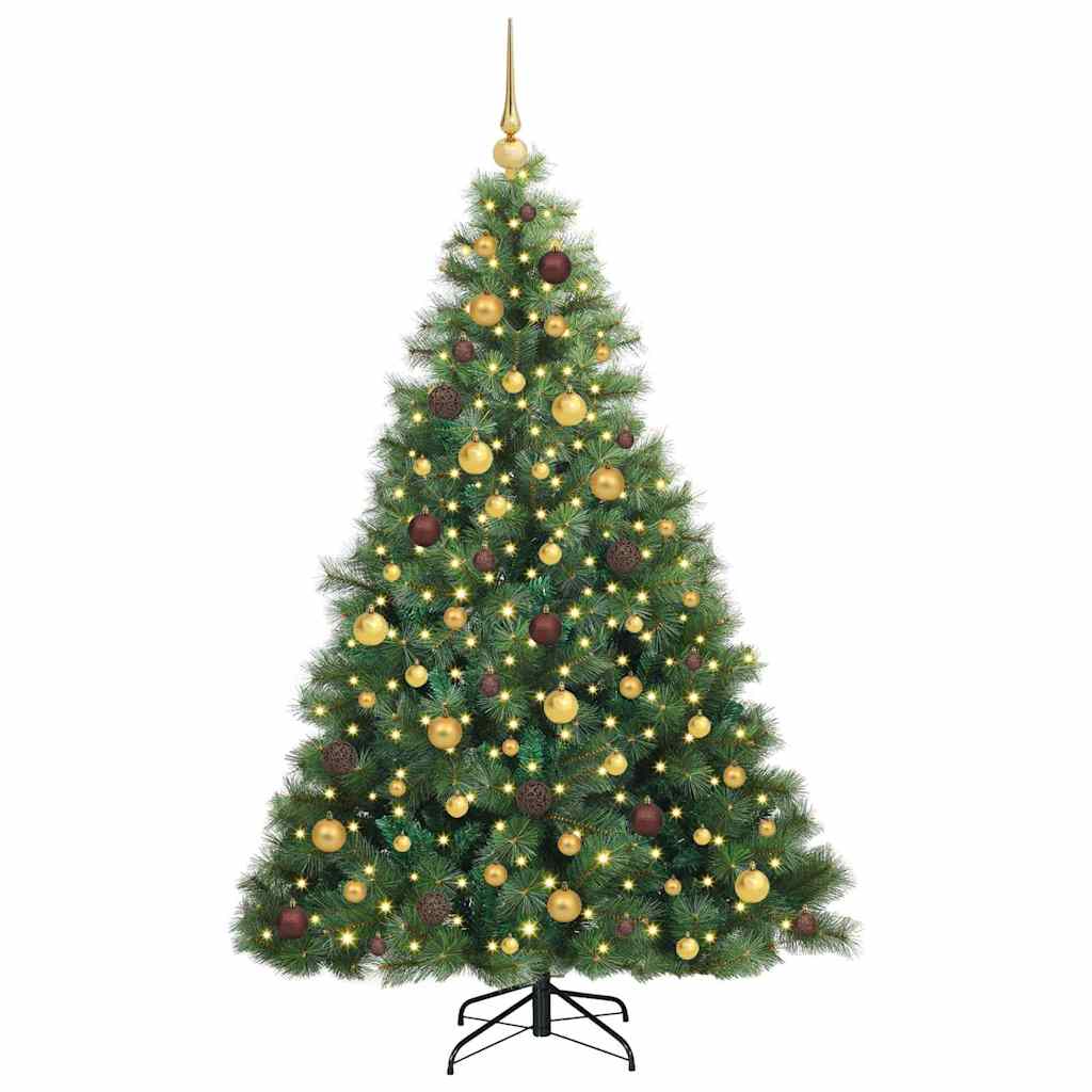 Sapin de Noël artificiel avec 300 LED Vert 180 cm PE et PVC