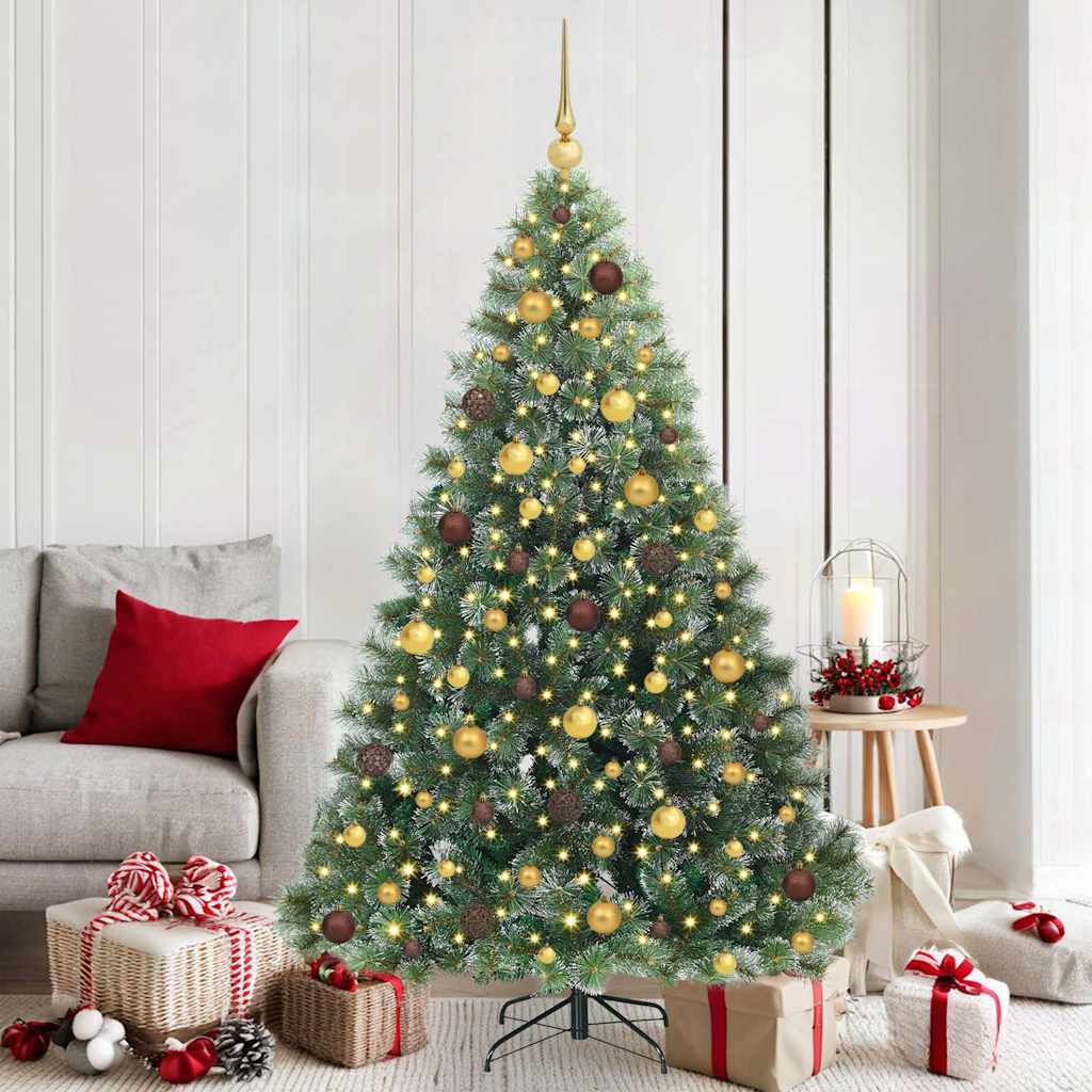 Sapin de Noël artificiel avec 300 LED Vert 180 cm PE et PVC