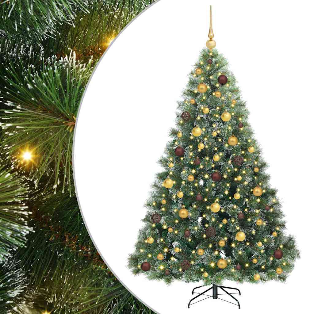 Sapin de Noël artificiel avec 300 LED Vert 180 cm PE et PVC