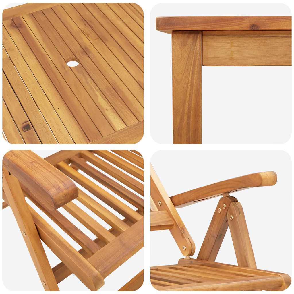 Ensemble de salle à manger pour jardin Pliable 7 pcs Marron - XIOS