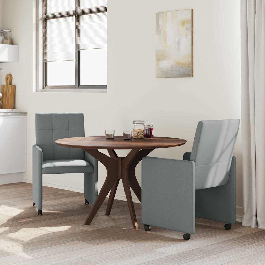 Chaises de Salle à Manger avec Roues 2 pcs Gris clair tissu - XIOS