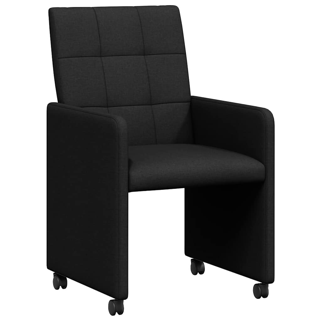 Chaises de Salle à Manger avec Roues 2 pcs Noir 58 x 65 x 94 cm - XIOS
